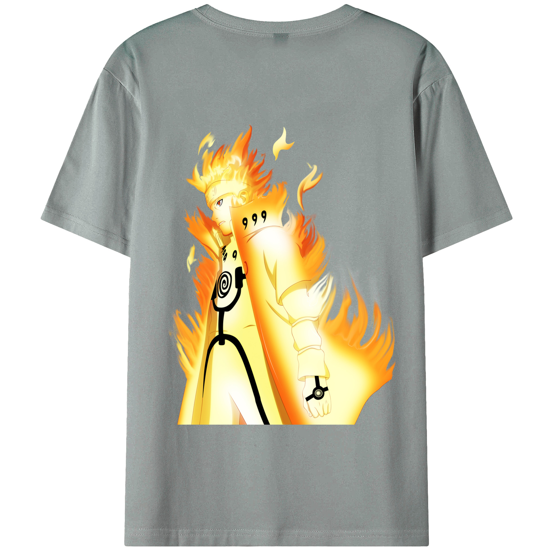 （画像用） NARUTO -ナルト- うずまき ナルト Uzumaki Naruto 綿100％ メンズ半袖Tシャツ（バックプリント） 通気性